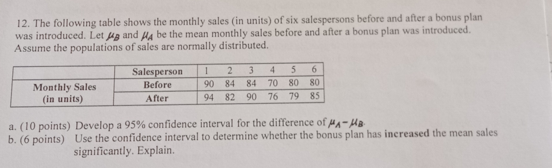 The following table shows the monthly sales (in | Chegg.com
