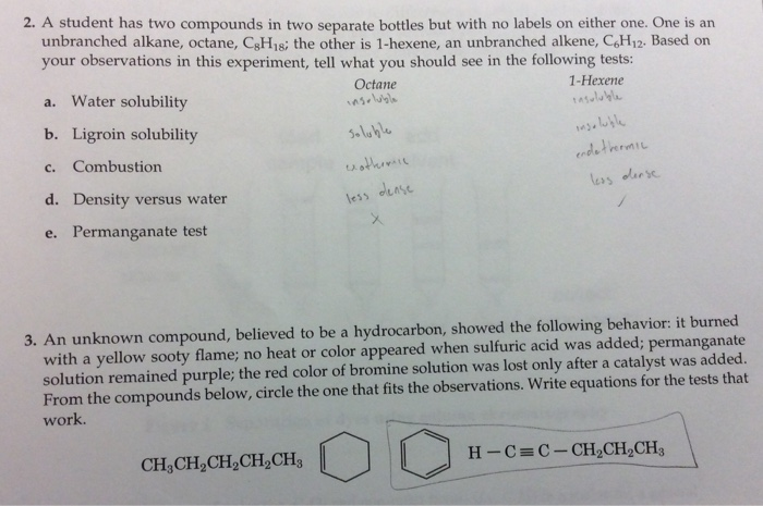 Solved 2. A student has two compounds in two separate | Chegg.com