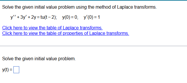 Solved Solve the given initial value problem using the | Chegg.com