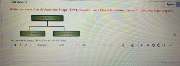 Solved QUESTION 23 3 points Write java code that declares | Chegg.com