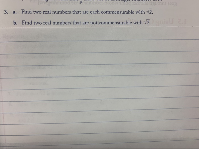 Solved 3. a. Find two real numbers that are each | Chegg.com