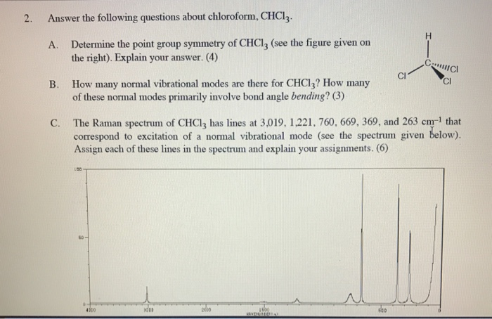 Solved 2 Answer The Following Questions About Chloroform Chegg Com