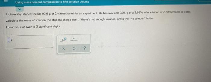 Solved Using mass percent composition to find solution | Chegg.com