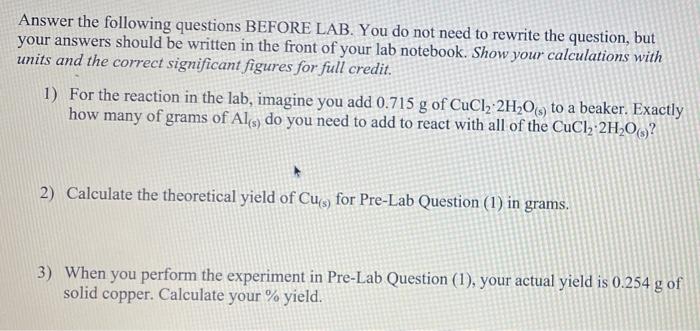 Answer the following questions BEFORE LAB. You do not need to rewrite the question, but your answers should be written in the