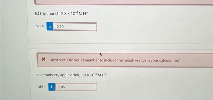 Solved X Incorrect. Did you remember to include the negative | Chegg.com