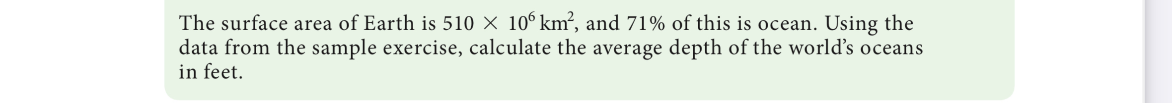 Solved The surface area of Earth is 510×106km2, ﻿and 71% ﻿of | Chegg.com