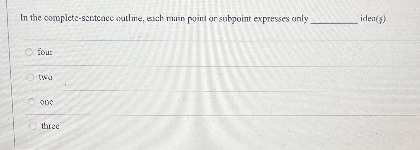 Solved In the complete-sentence outline, each main point or | Chegg.com