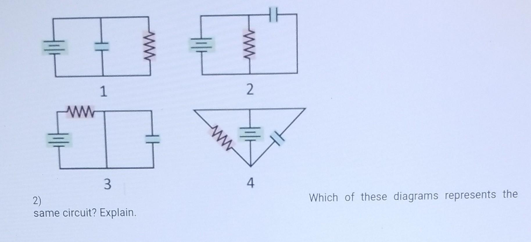 Solved 2) Which of these diagrams represents the same | Chegg.com