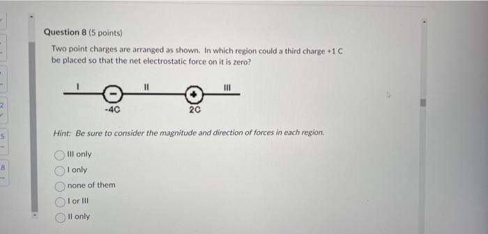 Solved Two point charges are arranged as shown. In which | Chegg.com