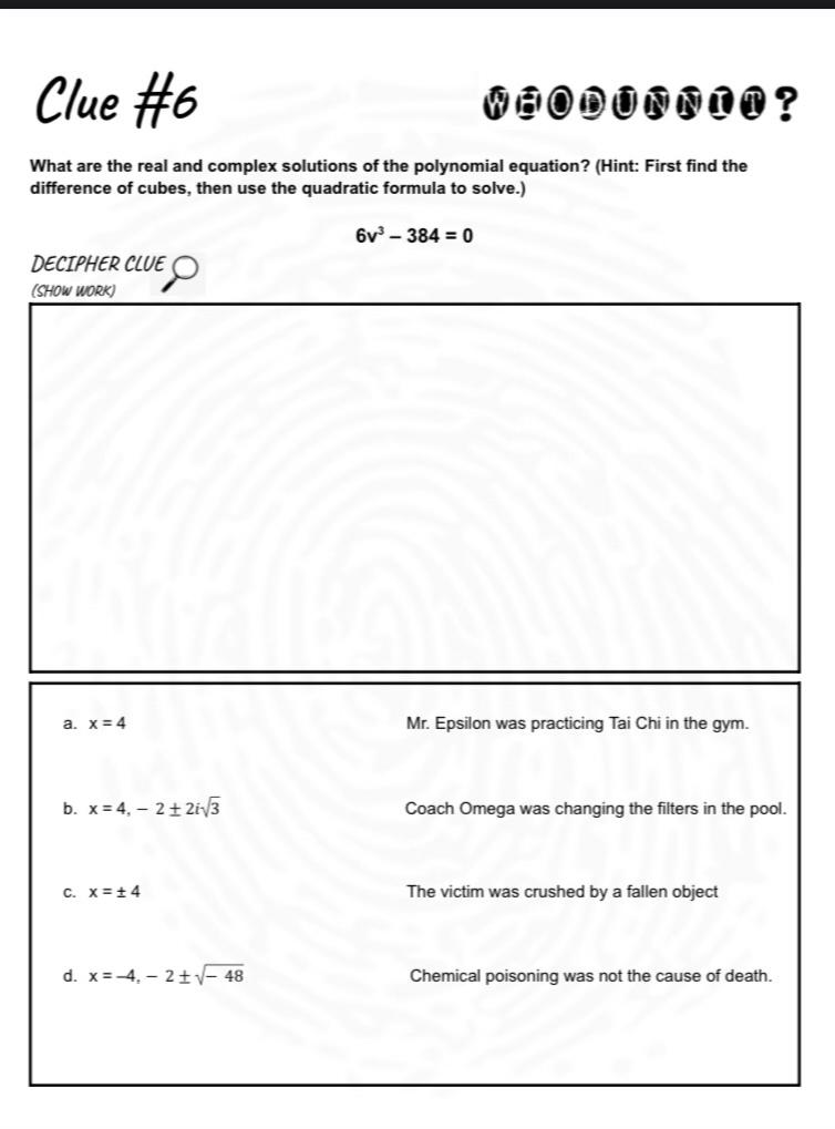 how to find the real and complex solutions of a polynomial equation