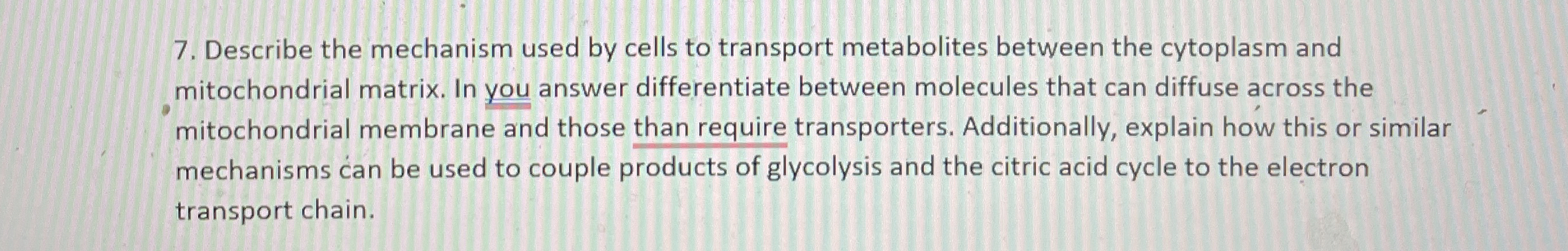 Solved Describe the mechanism used by cells to transport | Chegg.com