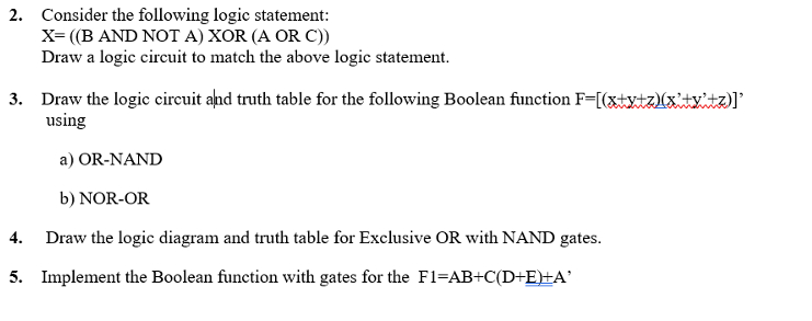 Consider the following logic statement: ﻿AND NOT A) | Chegg.com