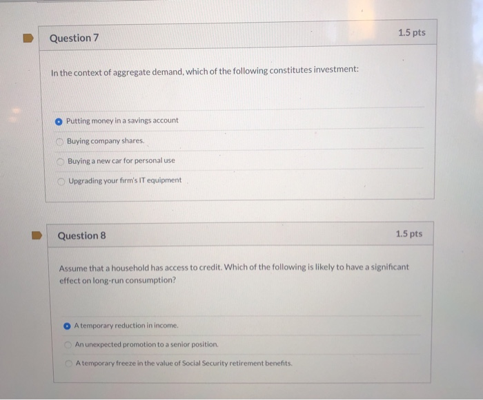 Solved Question 1 1.5 pts Consider the following two | Chegg.com