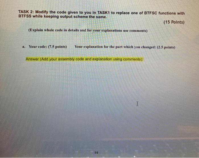 Solved TASK 2: Modify the code given to you in TASK1 to | Chegg.com