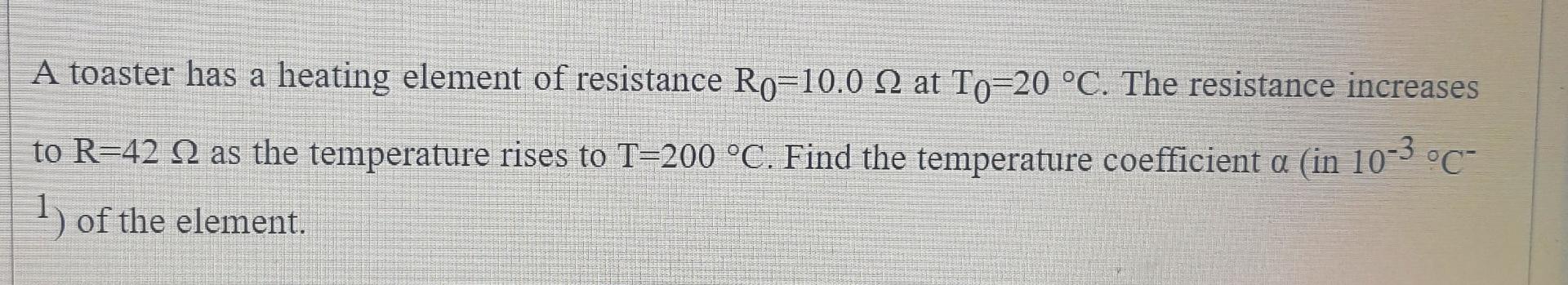 Solved A toaster has a heating element of resistance Ro=10.0 | Chegg.com
