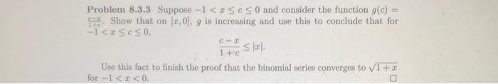 Solved Problem 8.3.3 Suppose −1 | Chegg.com