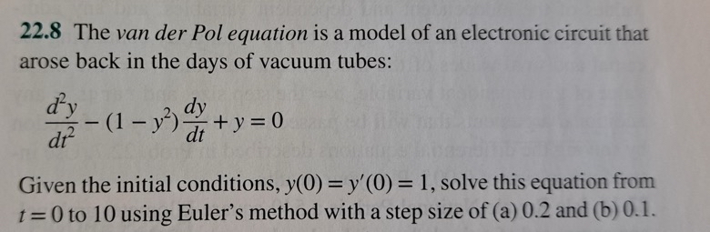 22.8 ﻿The van der Pol equation is a model of an | Chegg.com