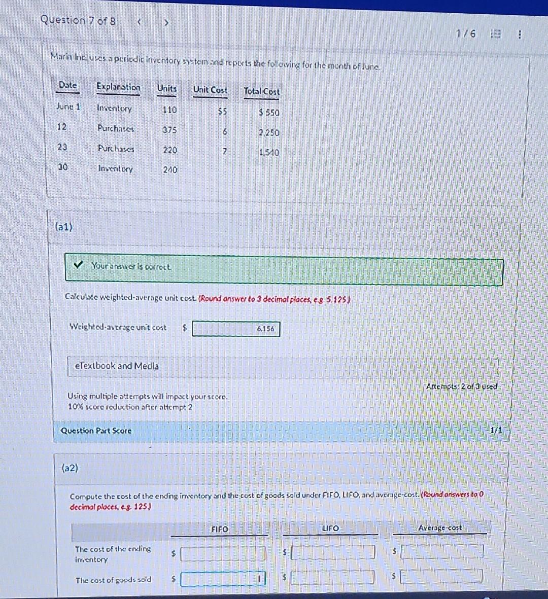 Solved Marivine uees a periedie inventory bystem snd reperts | Chegg.com
