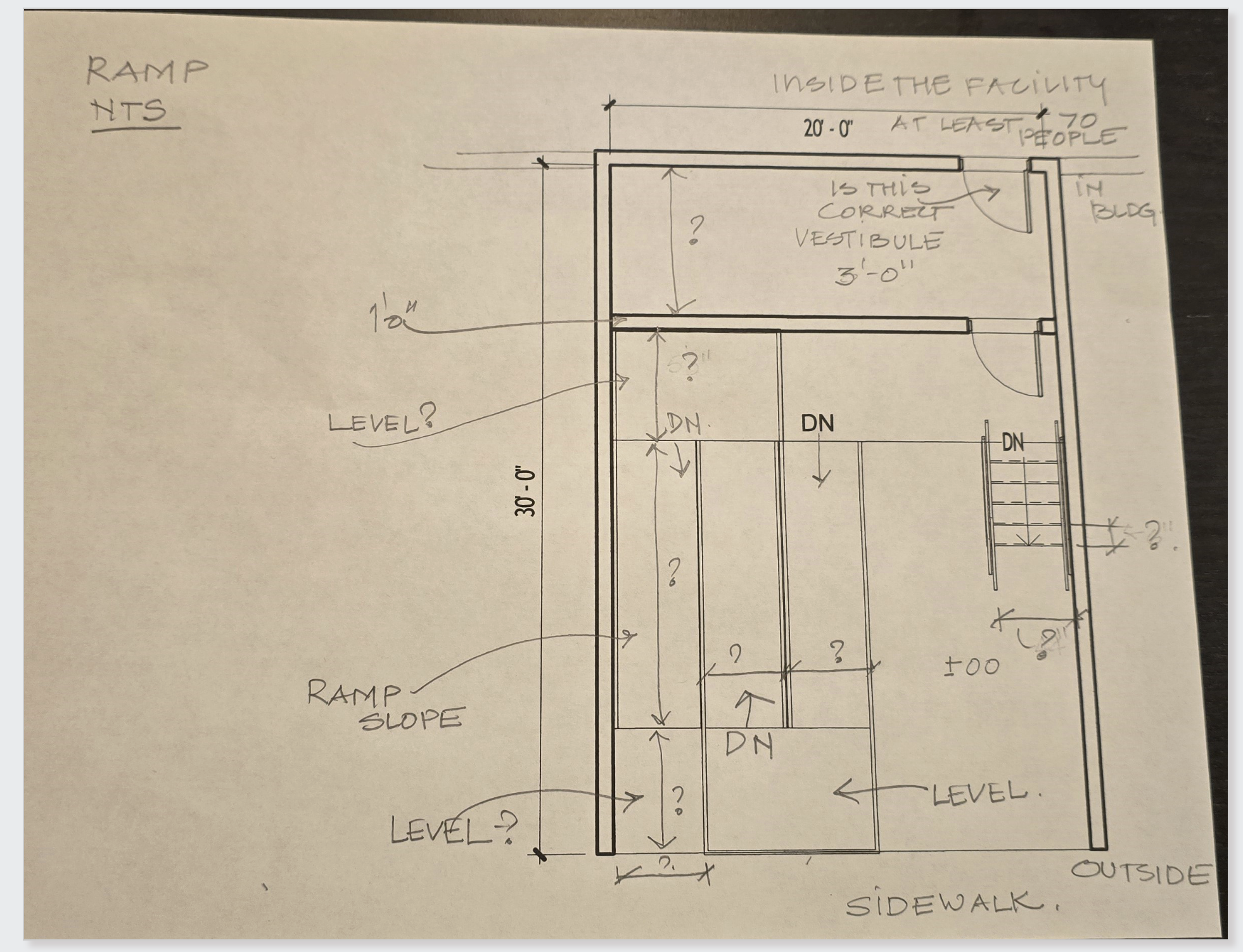 Bridge Ramp Labeled The drawing shows an accessible ramp that is part of | Chegg.com