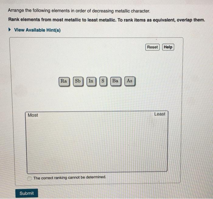 Solved Arrange the following elements in order of decreasing | Chegg.com