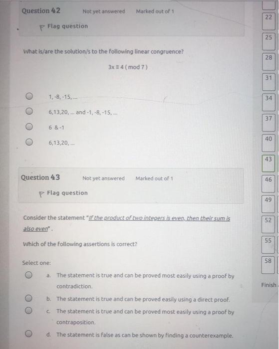 Solved Question 42 Not yet answered Marked out of 1 22 p | Chegg.com