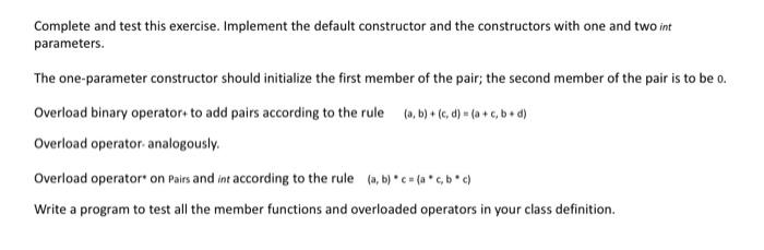 Solved Complete and test this exercise. Implement the | Chegg.com