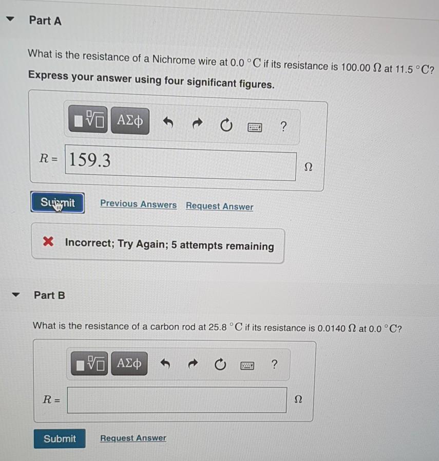 Solved Part A What is the resistance of a Nichrome wire at