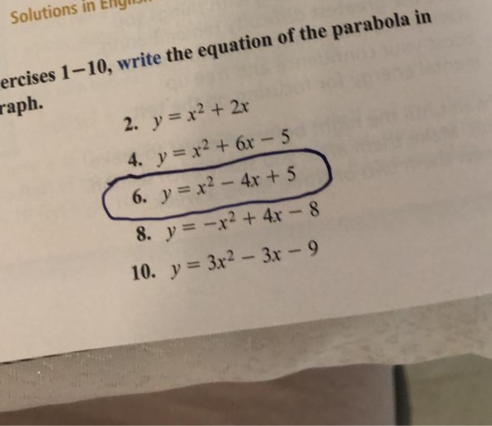 Solutions In Enyn Ercises 1 10 Write The Equation Of Chegg Com