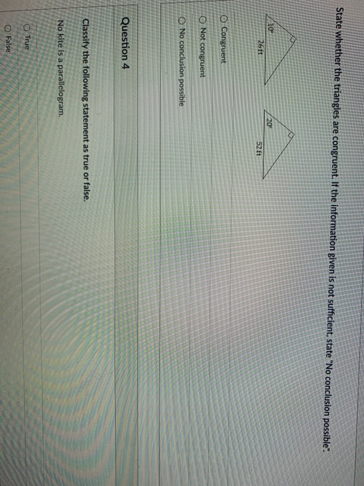 Solved State whether the triangles are congruent. If the | Chegg.com