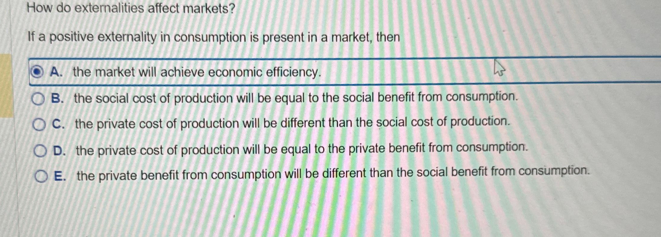 Solved How do externalities affect markets?If a positive | Chegg.com