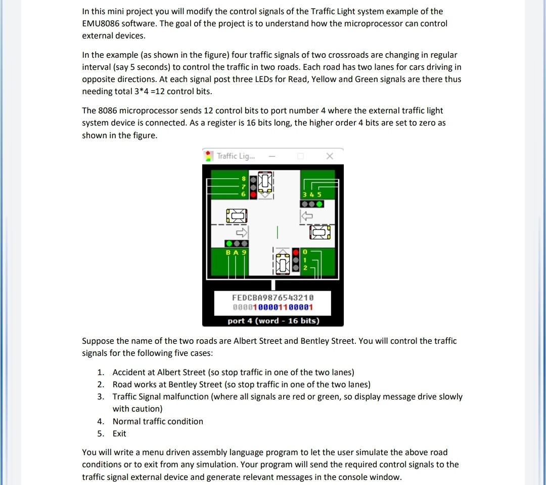 Solved In this mini project you will modify the control | Chegg.com