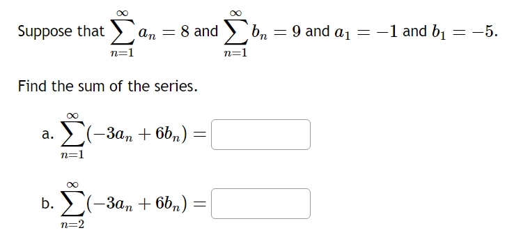Solved Suppose That в N 1в ћan 8 п їand в N 1в ћbn 9 п їand A1 1 п їand Chegg
