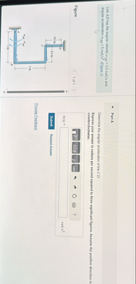 Solved Link AB has the argular velocity ωAB=3.5rads and | Chegg.com