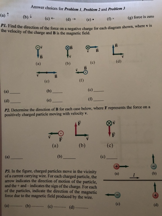 Solved Answer choices for Problem 1. Problem 2 and Problems | Chegg.com