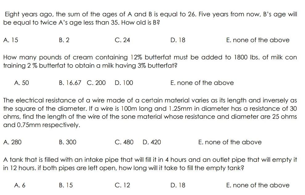 Solved Eight Years Ago, The Sum Of The Ages Of A And B Is 