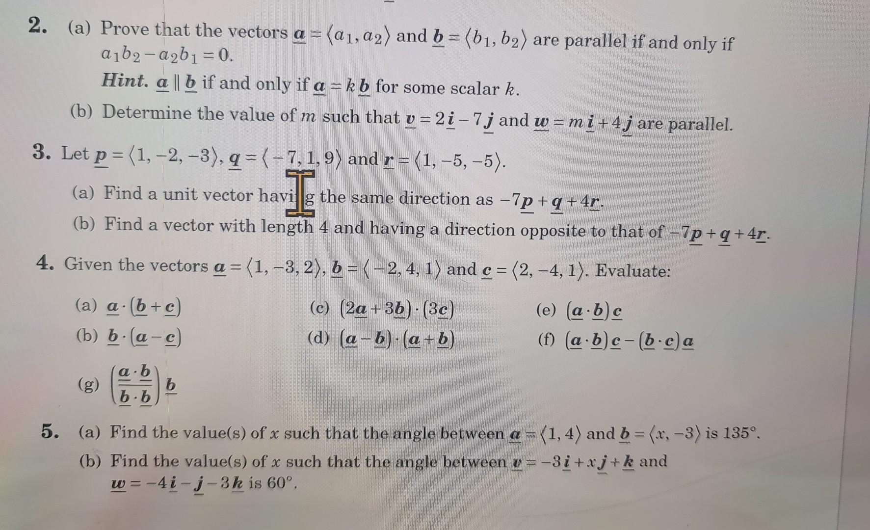 Solved 2. (a) Prove that the vectors a= a1,a2 and b= b1,b2 | Chegg.com
