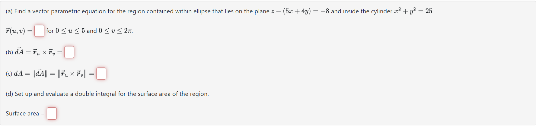 Vector Parametric Form Solved (a) Find a vector parametric equation for the region | Chegg.com