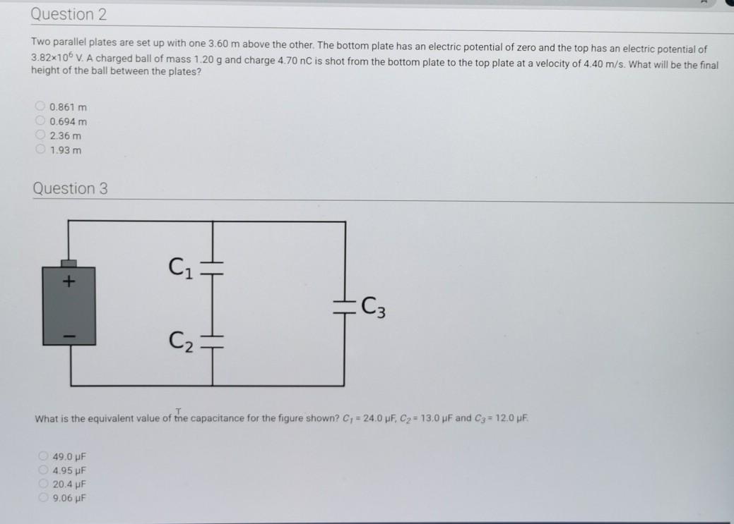 Solved Question 2 Two parallel plates are set up with one | Chegg.com