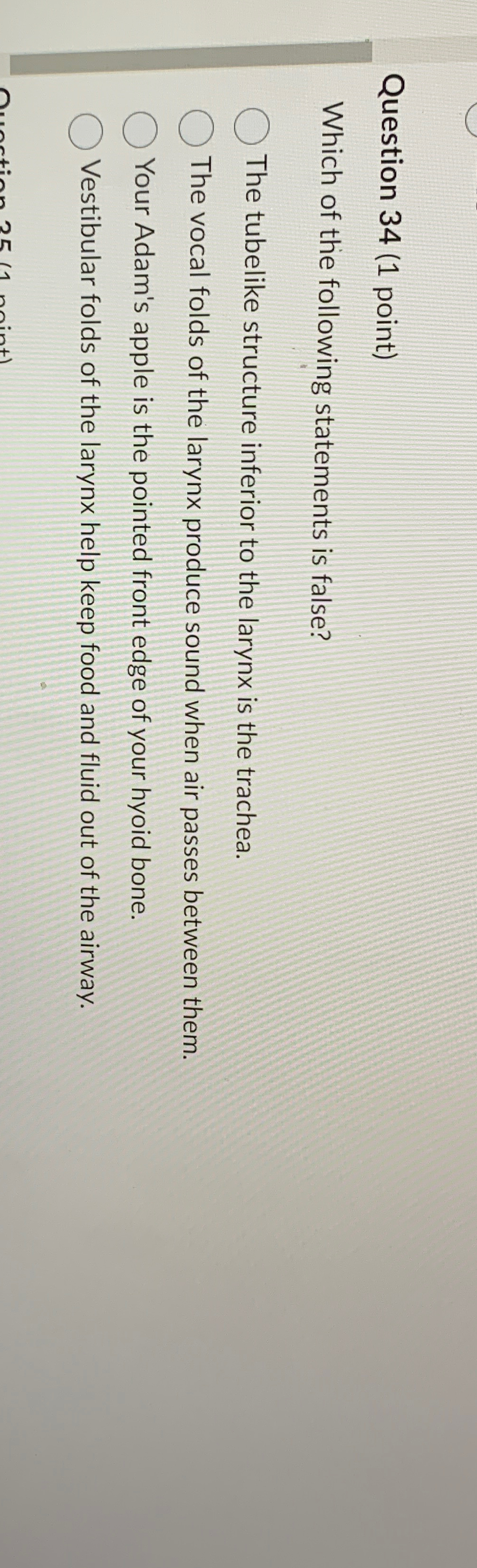 Solved Question 34 (1 ﻿point)Which of the following | Chegg.com