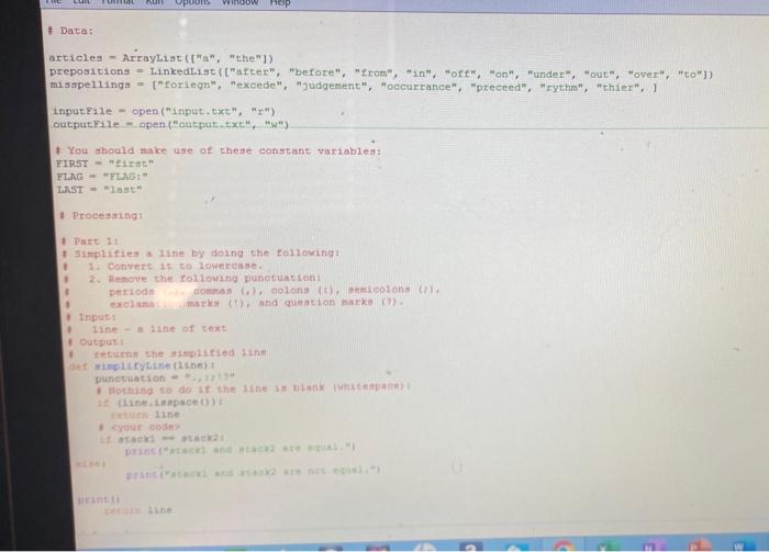 Solved this is a python code with parts 1-6 please fill in | Chegg.com
