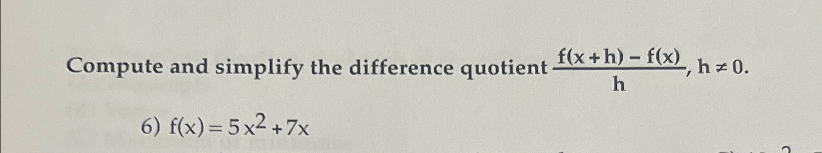 Solved Compute and simplify the difference quotient | Chegg.com