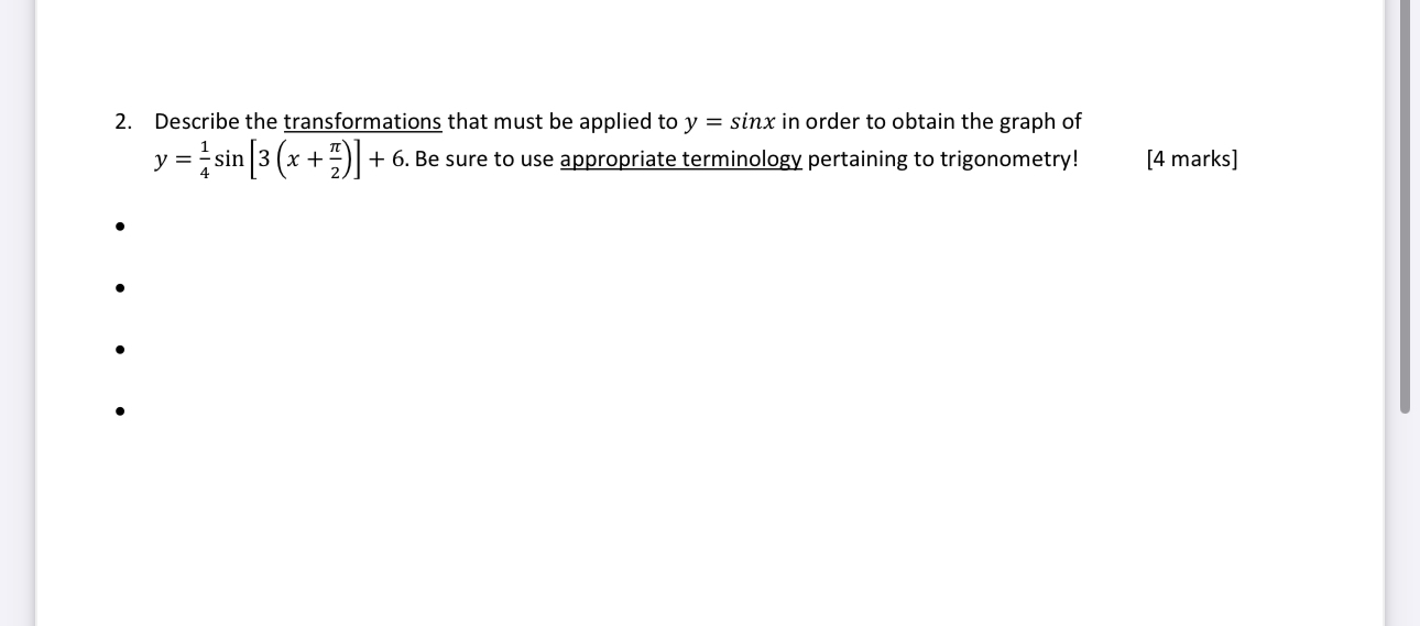 Solved Describe the transformations that must be applied to | Chegg.com