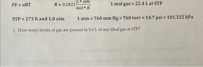 22.4 l mol at 760 2025 mm hg