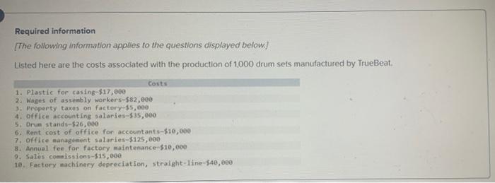 Solved Required information The following information | Chegg.com