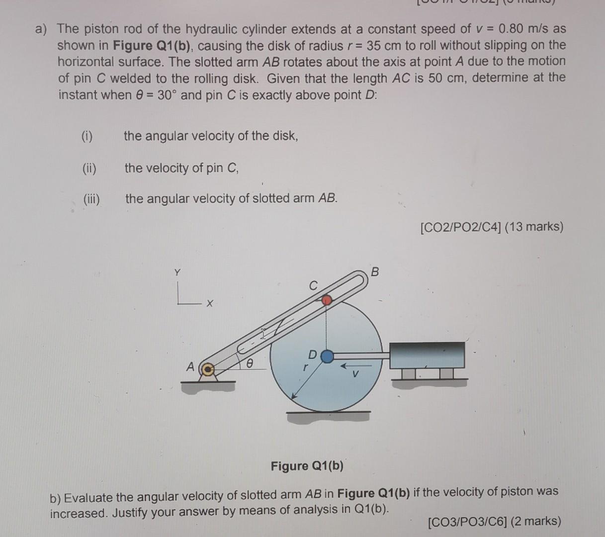Solved a) The piston rod of the hydraulic cylinder extends