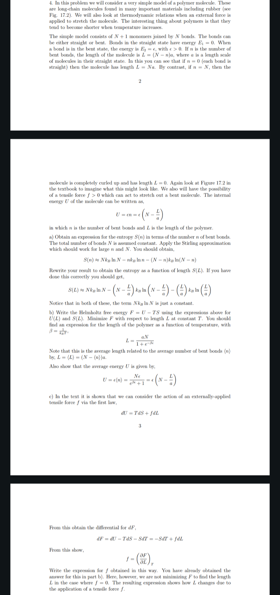 Solved In this problem we will consider a very simple model | Chegg.com