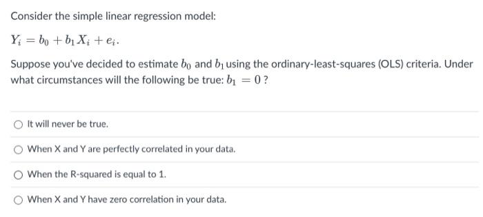 Solved Consider The Simple Linear Regression Model: | Chegg.com