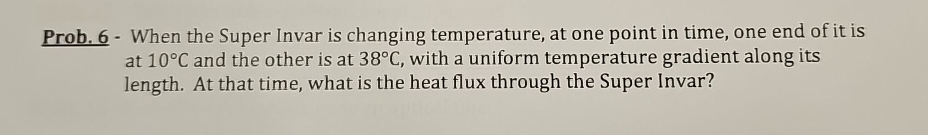 Solved Prob. 6 - ﻿When the Super Invar is changing | Chegg.com