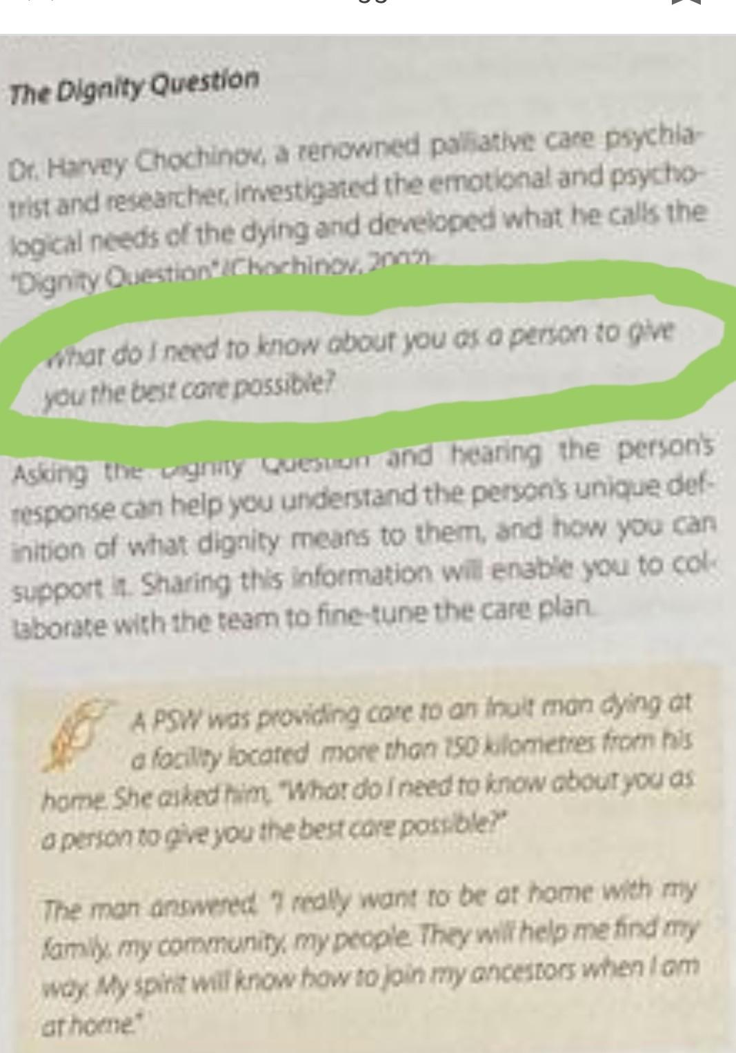 The Dignity Question Or. Havey Chochinou a renowned