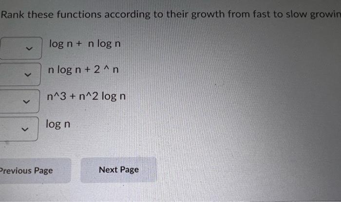 Solved Rank these functions according to their growth from | Chegg.com